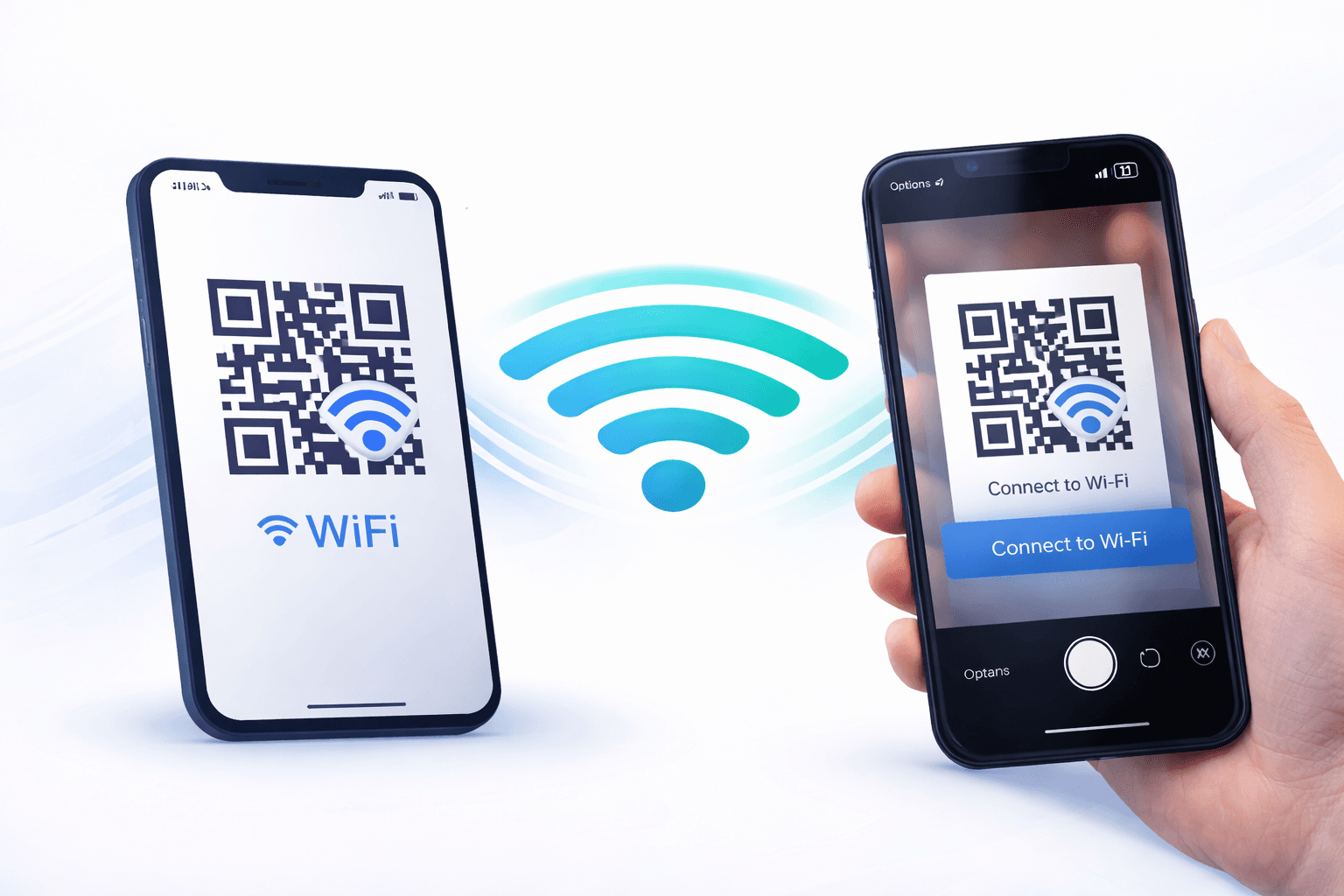 WiFi sharing options on iPhone and Android