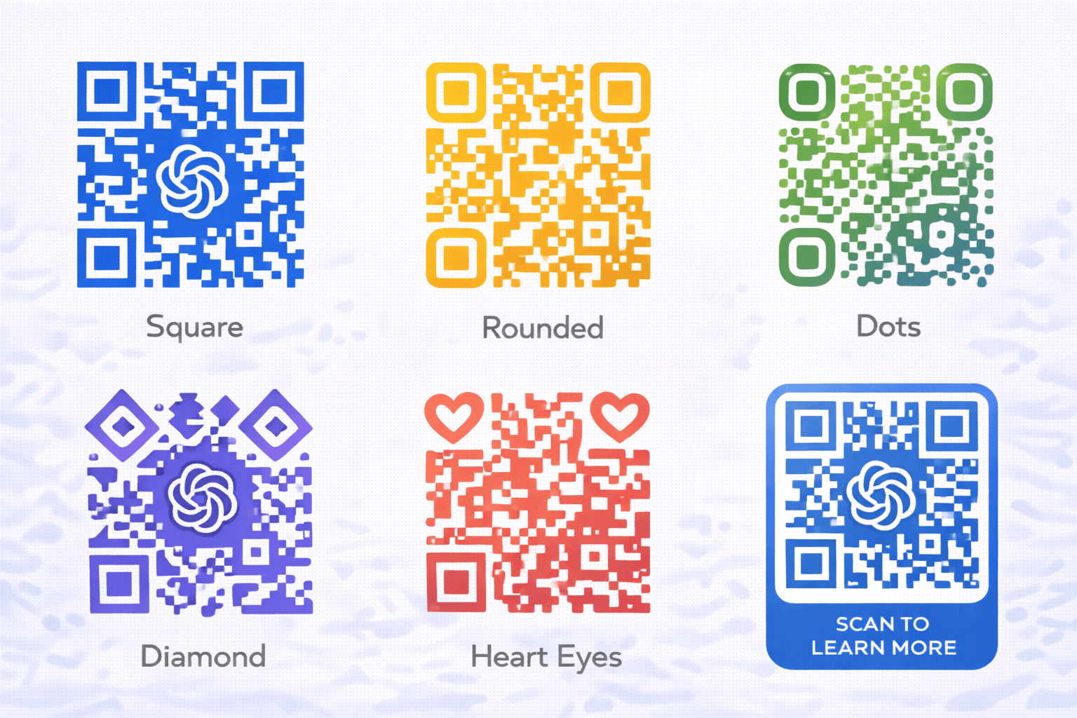 QR codes with various module shape customizations