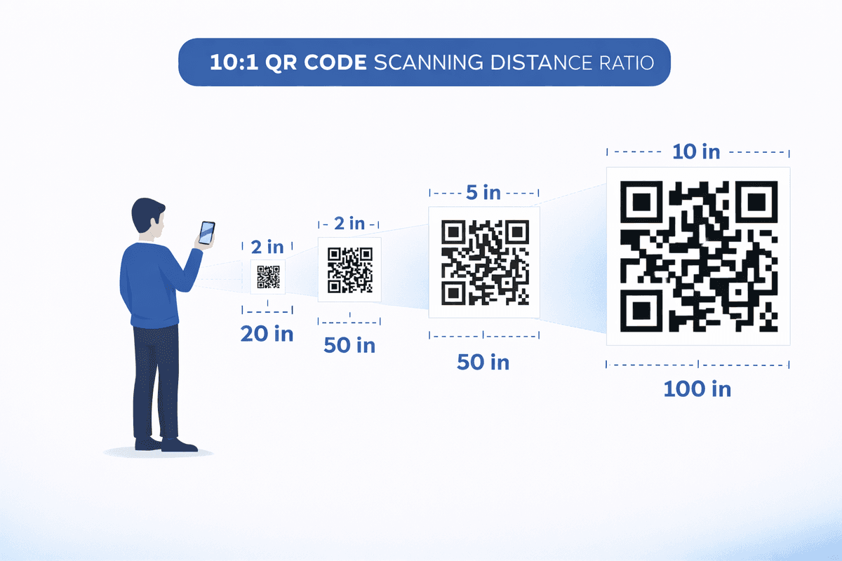 QR Code Size Guide 2025: Minimum Sizes for Printing | QRForever