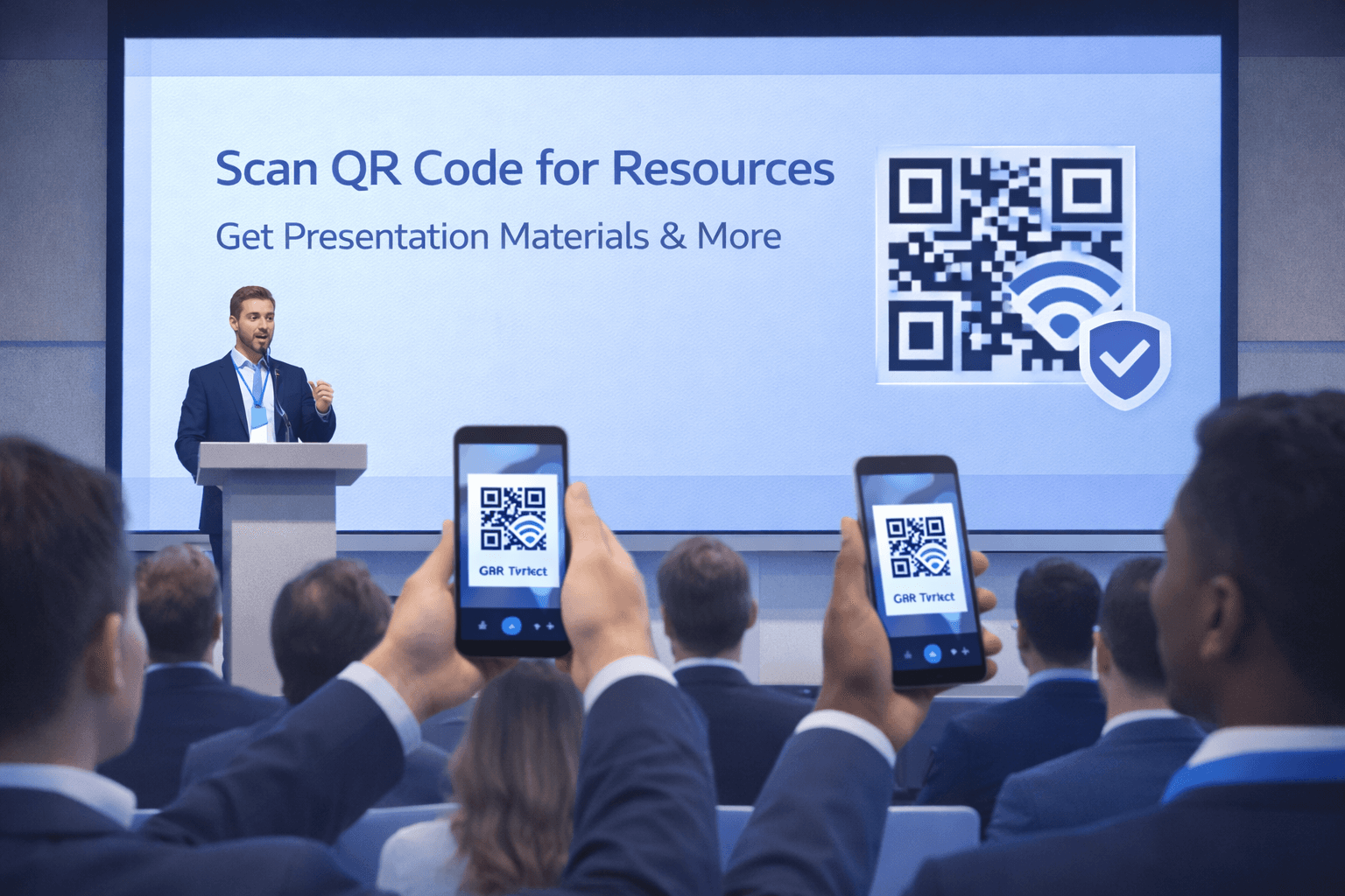 QR code providing session content access
