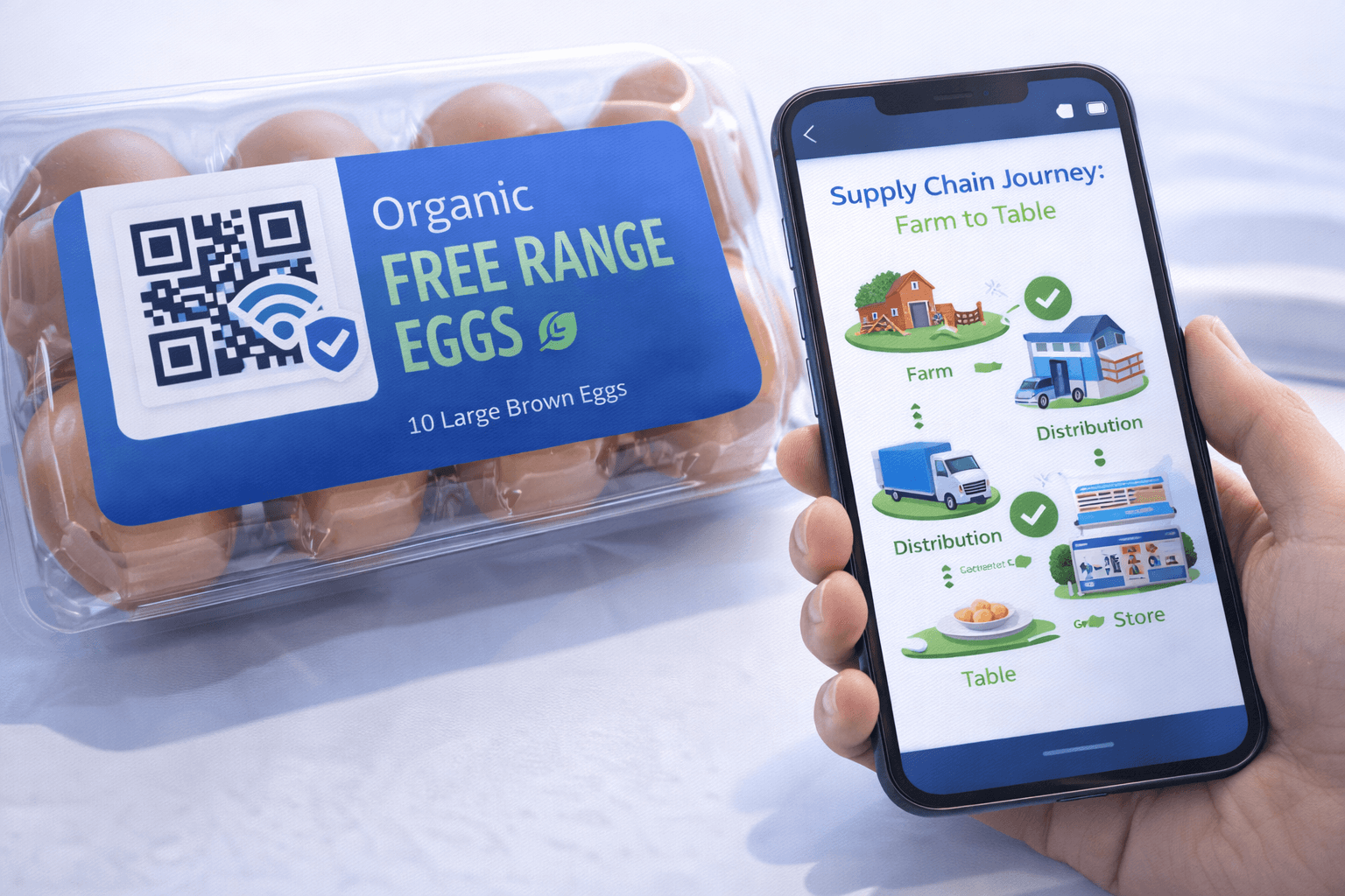 Product showing QR code linking to transparency information