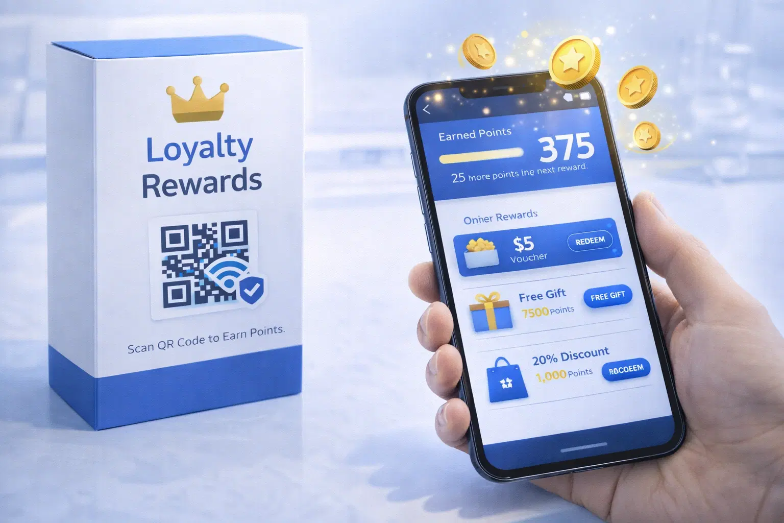 QR code on packaging linking to loyalty program