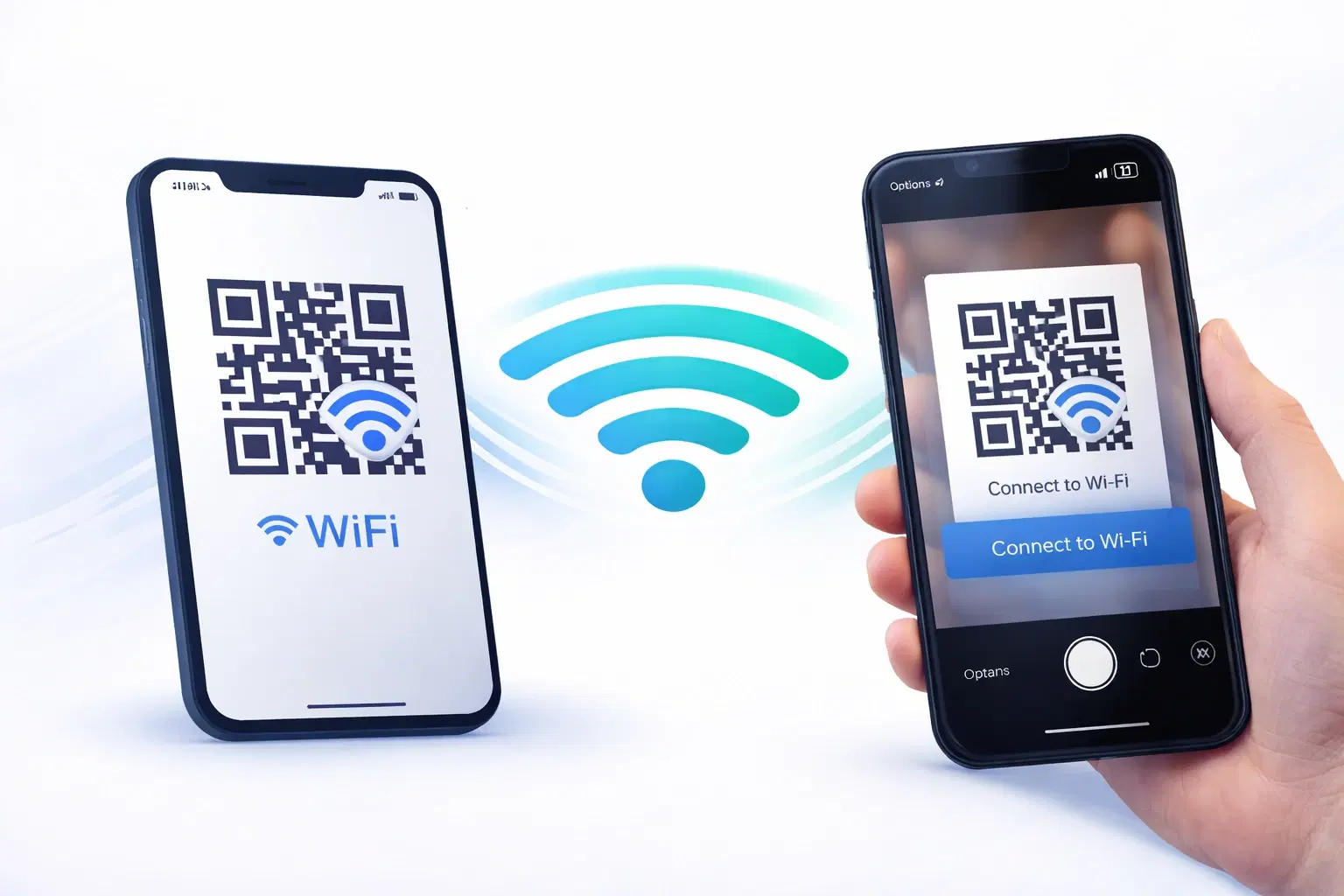 WiFi sharing options on iPhone and Android