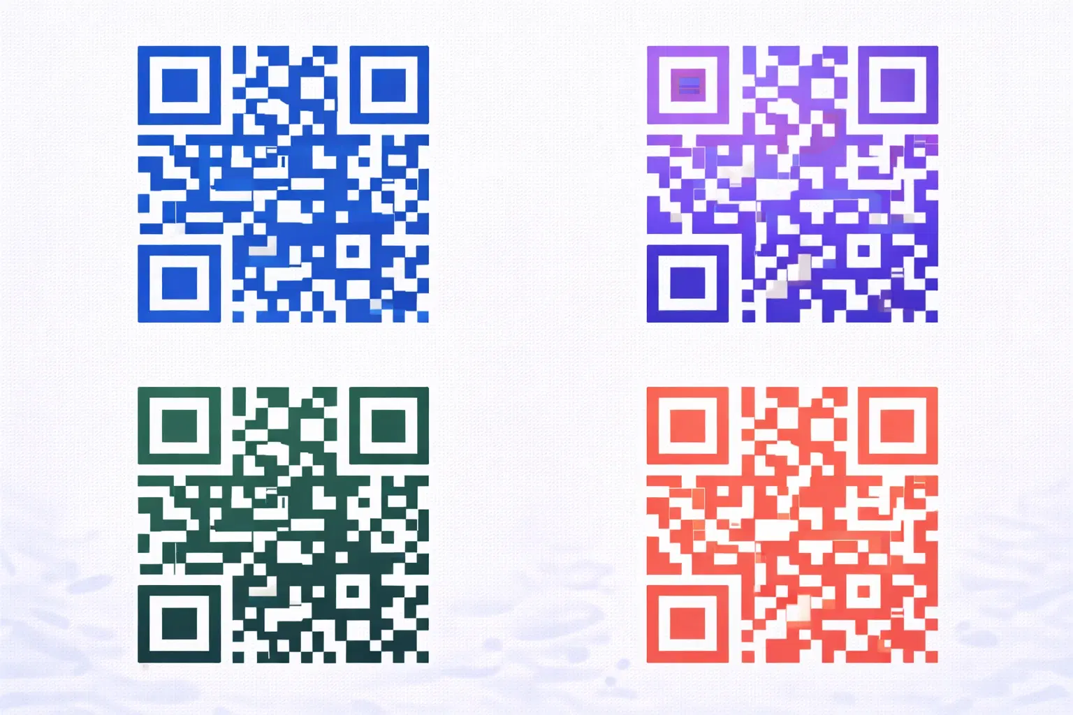 Examples of good and poor QR code color choices