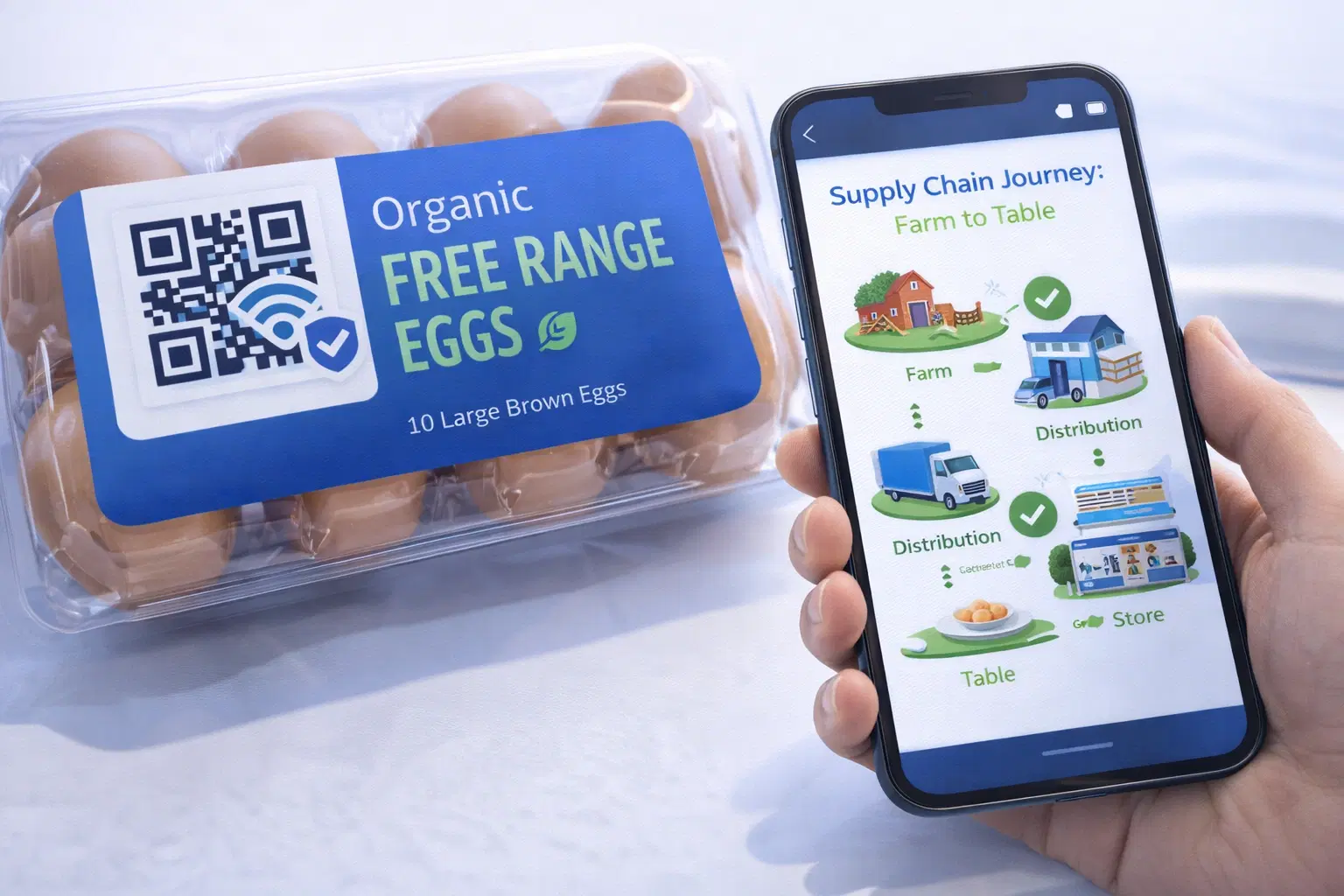 Product showing QR code linking to transparency information